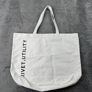 Rivet Utility Los Angeles Plain Canvas Tote Bag Double Handle